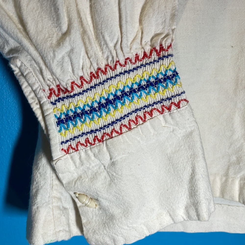 VINTAGE Gisela 1970s Mexican embroidered blouse medium Boho - Picture 6 of 7